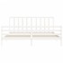 Estructura de cama con cabecero madera maciza blanco 200x200