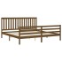 Estructura cama y cabecero madera maciza marrón miel 200x200
