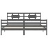 Estructura de cama con cabecero madera maciza gris 200x200