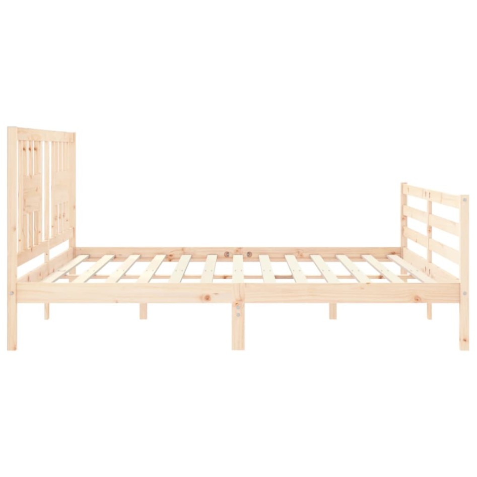 Estructura de cama con cabecero madera maciza 200x200
