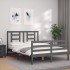 Estructura de cama con cabecero madera maciza gris 140x190