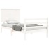 Estructura de cama con cabecero madera maciza blanco 90x200