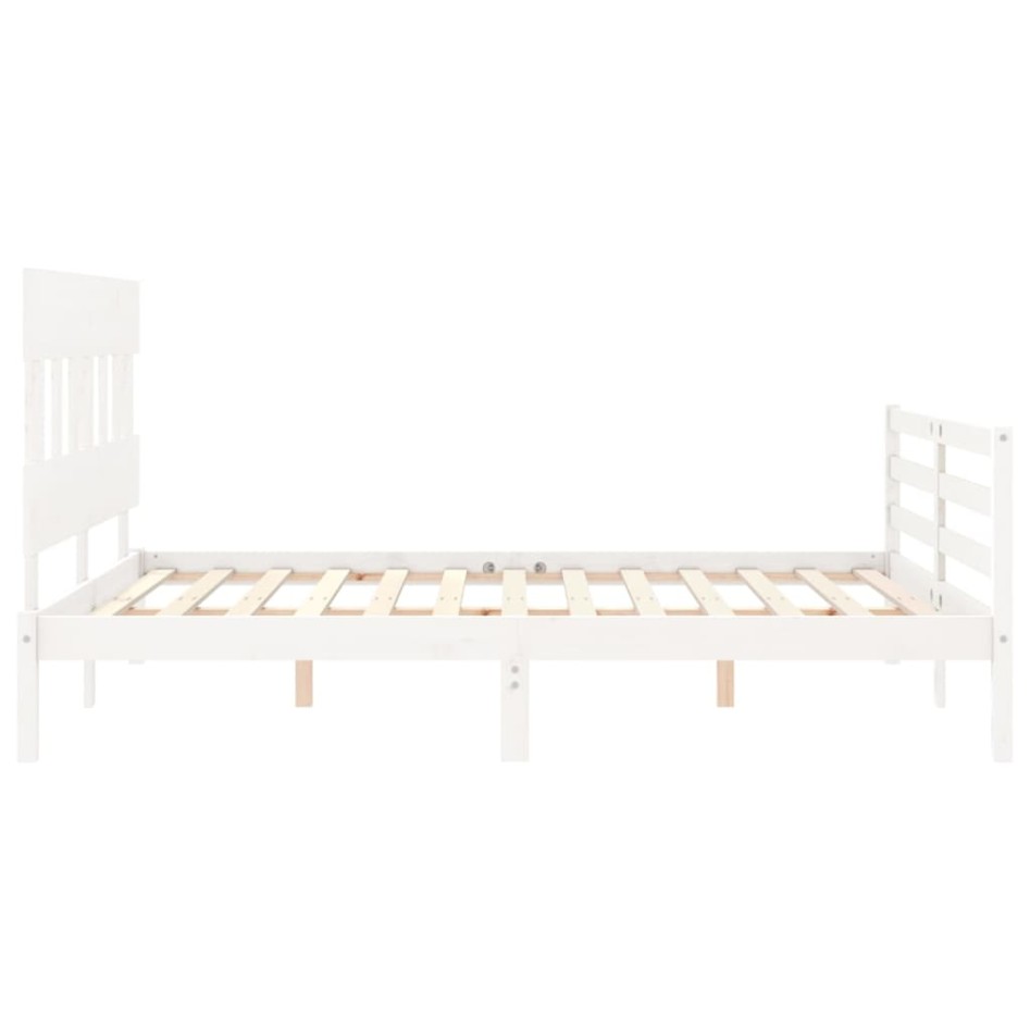 Estructura de cama matrimonio con cabecero madera maciza