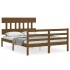 Estructura de cama matrimonio con cabecero madera marrón
