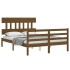Estructura de cama matrimonio con cabecero madera marrón