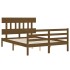 Estructura de cama matrimonio con cabecero madera marrón