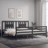 Estructura de cama con cabecero madera maciza gris 200x200
