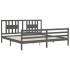Estructura de cama con cabecero madera maciza gris 200x200