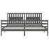 Estructura de cama con cabecero madera maciza gris 200x200
