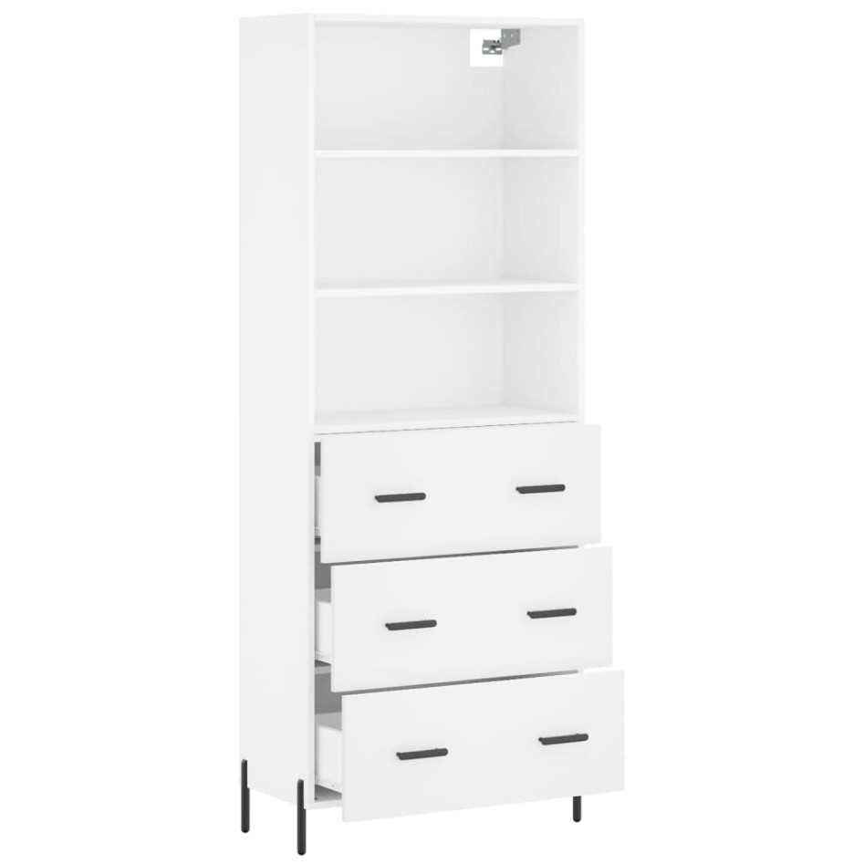 Aparador alto madera contrachapada blanco 69,5x34x180