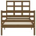 Estructura cama con cabecero madera maciza marrón miel