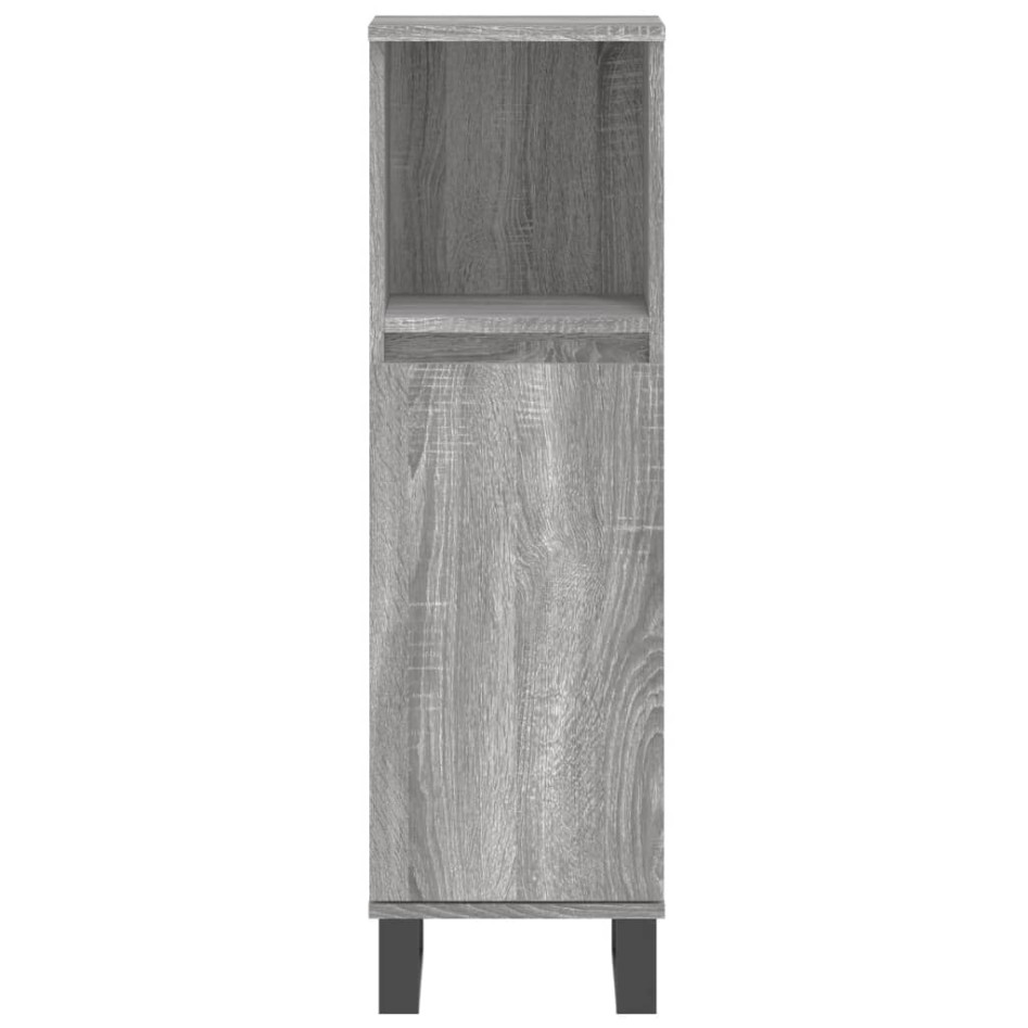Set de muebles de baño 3 pzas madera contrachapada gris