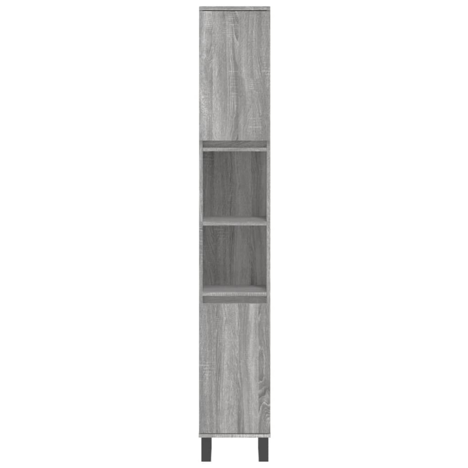 Set de muebles de baño 3 pzas madera contrachapada gris