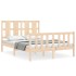 Estructura de cama de matrimonio con cabecero madera