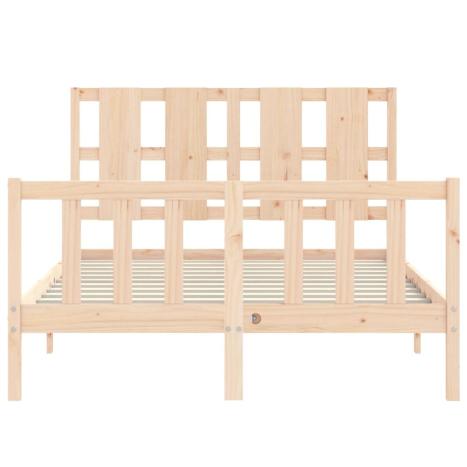 Estructura de cama de matrimonio con cabecero madera
