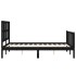 Estructura de cama con cabecero madera maciza negro 140x190