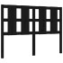Estructura de cama con cabecero madera maciza negro 140x190
