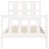 Estructura de cama con cabecero madera maciza blanco 90x200