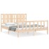 Estructura de cama con cabecero madera maciza 160x200
