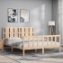 Estructura de cama con cabecero madera maciza 160x200