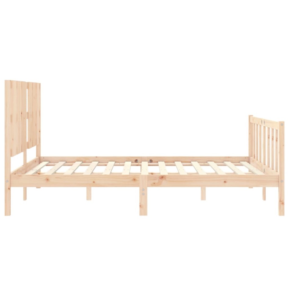 Estructura de cama con cabecero madera maciza 160x200