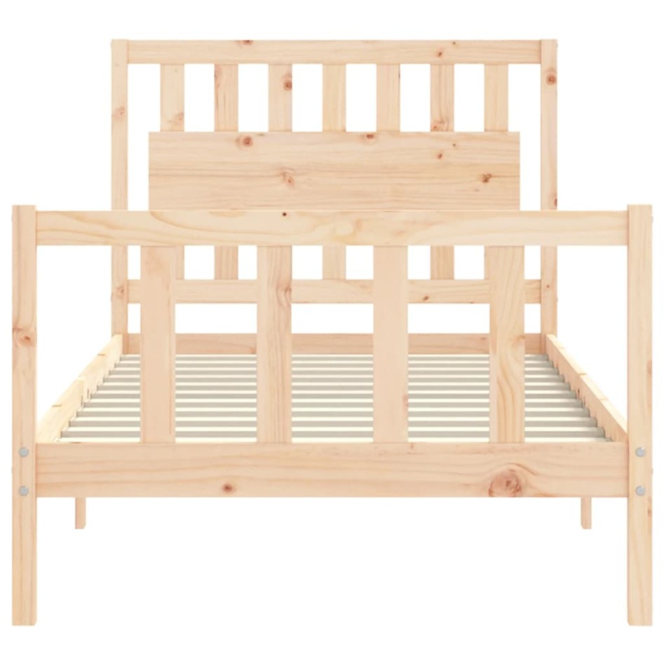 Estructura de cama con cabecero madera maciza 100x200