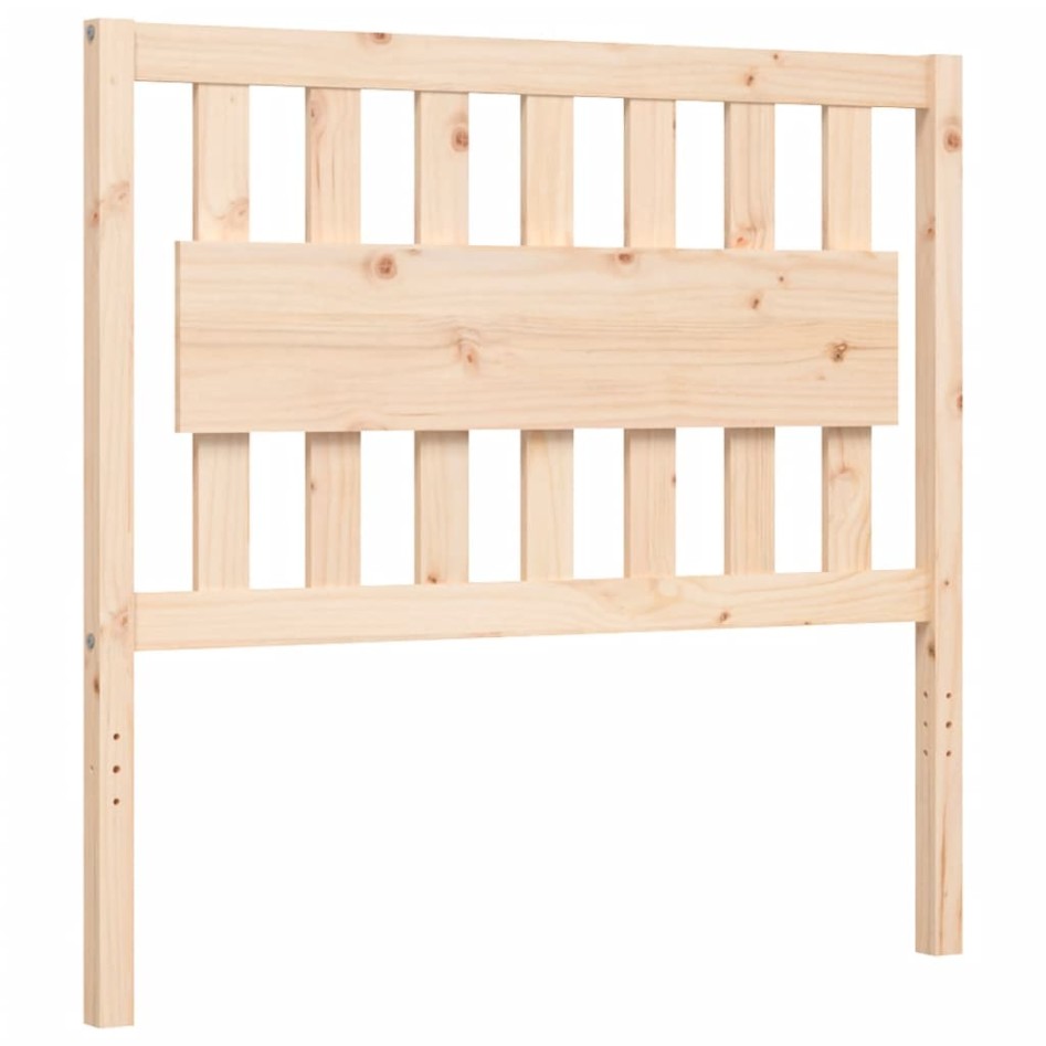 Estructura de cama con cabecero madera maciza 100x200
