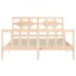 Estructura de cama con cabecero madera maciza 160x200