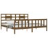 Estructura cama y cabecero madera maciza marrón miel 200x200