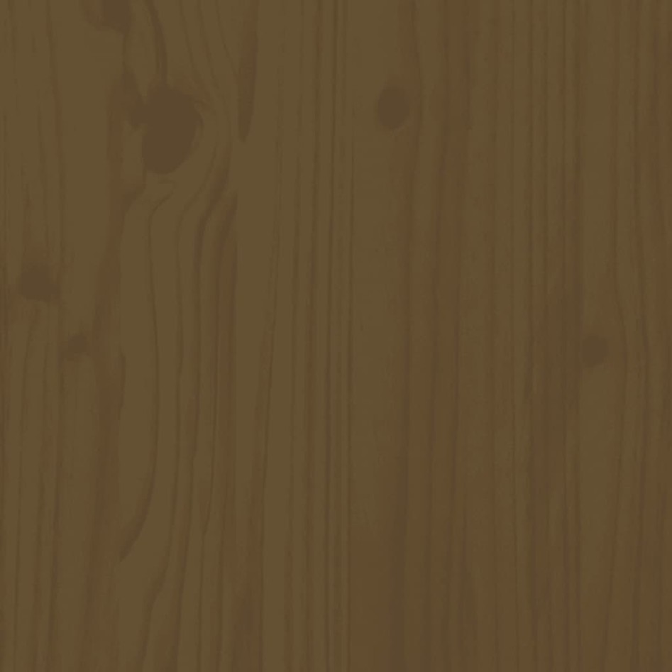 Estructura cama y cabecero madera maciza marrón miel 200x200