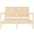 Estructura de cama con cabecero madera maciza 140x190