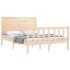 Estructura de cama con cabecero madera maciza 140x190