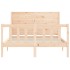 Estructura de cama con cabecero madera maciza 140x190