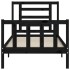 Estructura de cama con cabecero madera maciza negro 100x200