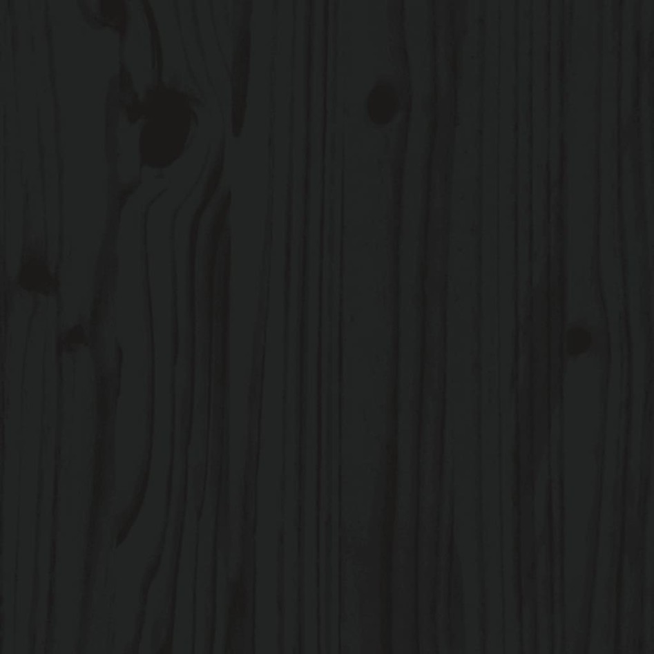 Estructura de cama con cabecero madera maciza negro 100x200