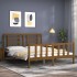 Estructura de cama matrimonio con cabecero madera marrón