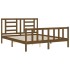 Estructura de cama matrimonio con cabecero madera marrón
