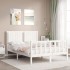 Estructura de cama con cabecero madera maciza blanco 140x200