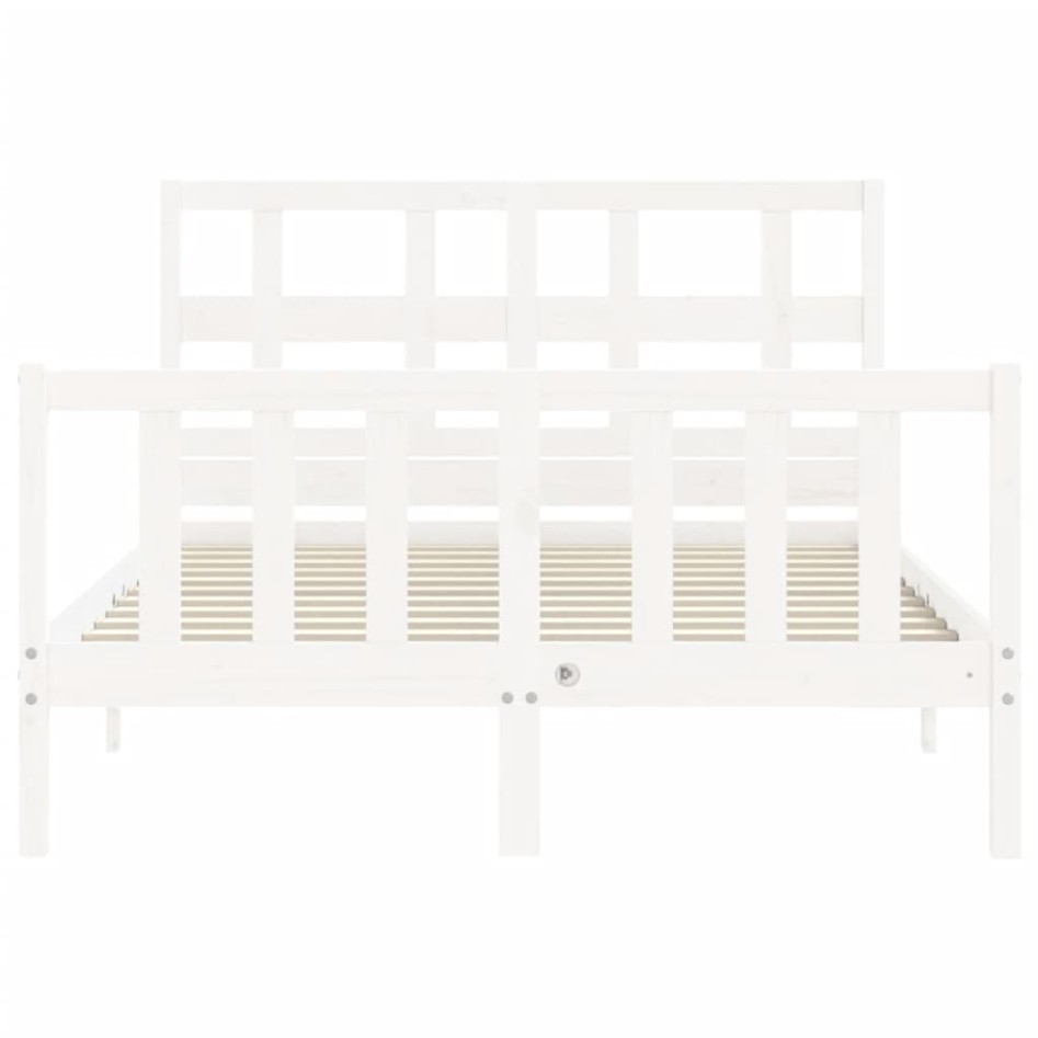 Estructura cama de matrimonio con cabecero madera maciza