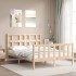 Estructura de cama con cabecero madera maciza 120x200