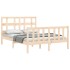 Estructura de cama con cabecero madera maciza 120x200