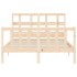 Estructura de cama con cabecero madera maciza 120x200