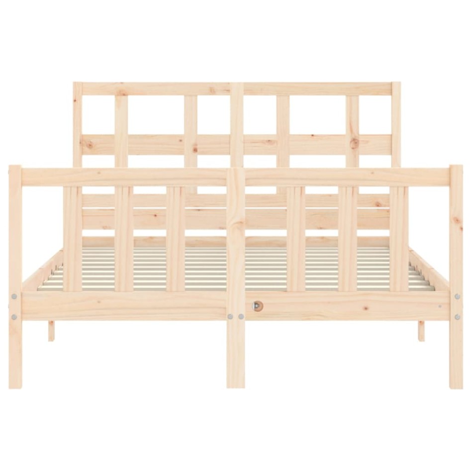 Estructura de cama con cabecero madera maciza 120x200