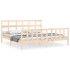 Estructura de cama con cabecero madera maciza 200x200