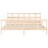 Estructura de cama con cabecero madera maciza 200x200