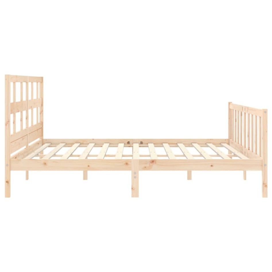 Estructura de cama con cabecero madera maciza 200x200