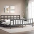Estructura de cama con cabecero madera maciza gris 200x200