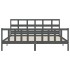 Estructura de cama con cabecero madera maciza gris 200x200