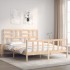 Estructura de cama con cabecero madera maciza 160x200