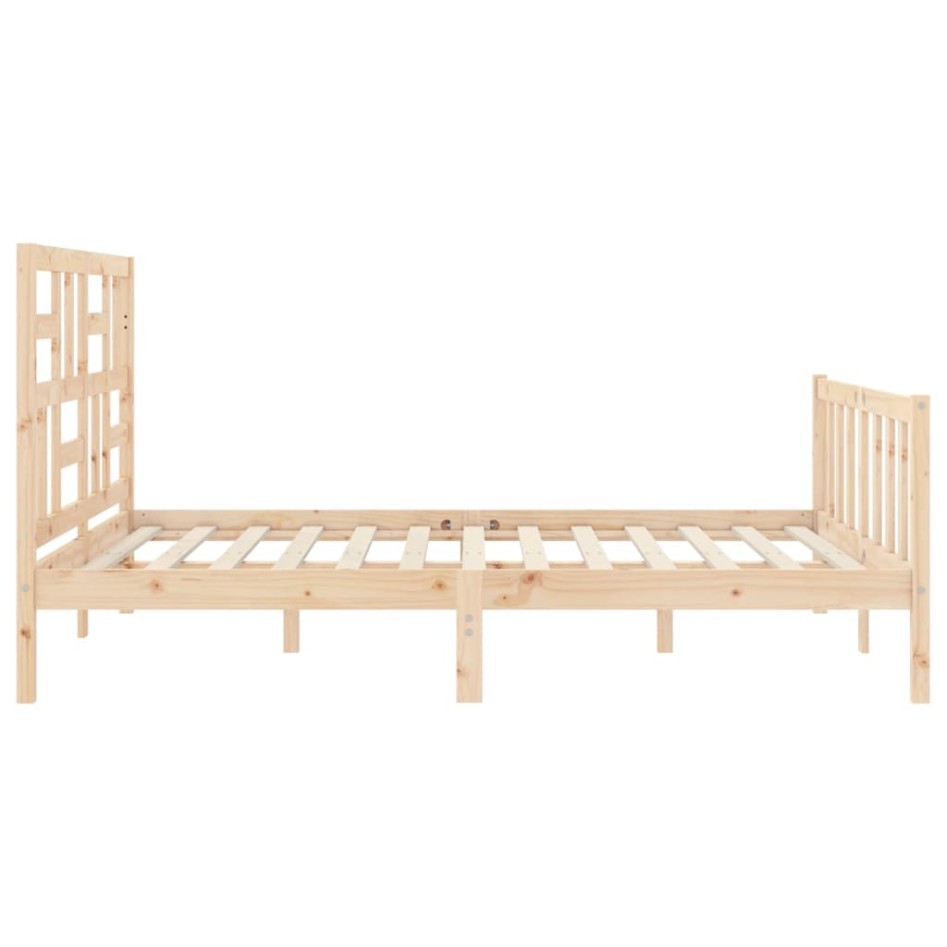 Estructura de cama con cabecero madera maciza 160x200